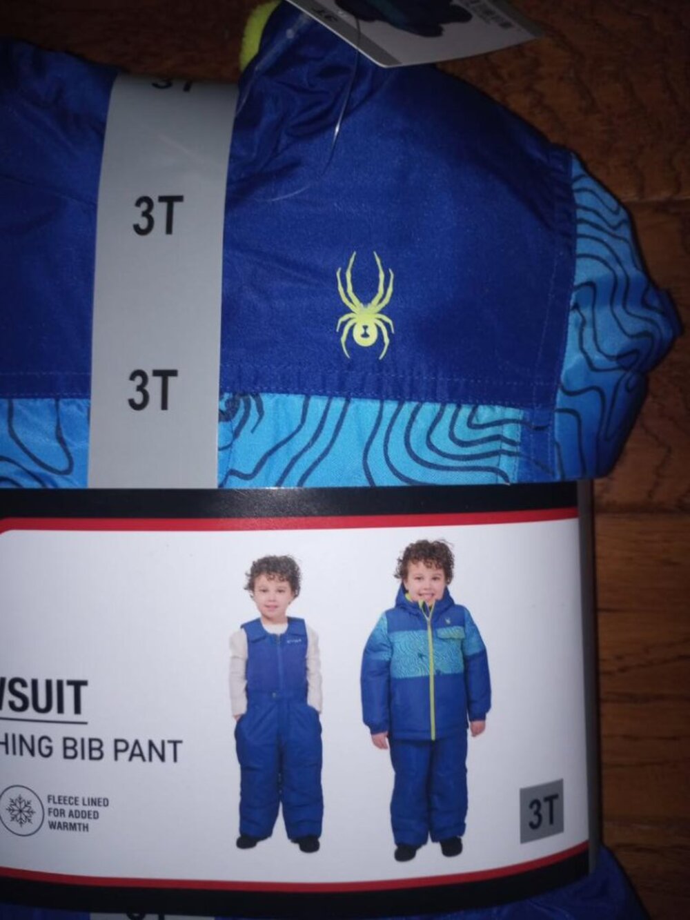 Spyder Boys Toddler Size 3T Blue 2 Piece Snowsuit Jacket Bib Pants Set NWD - Picture 3 of 5